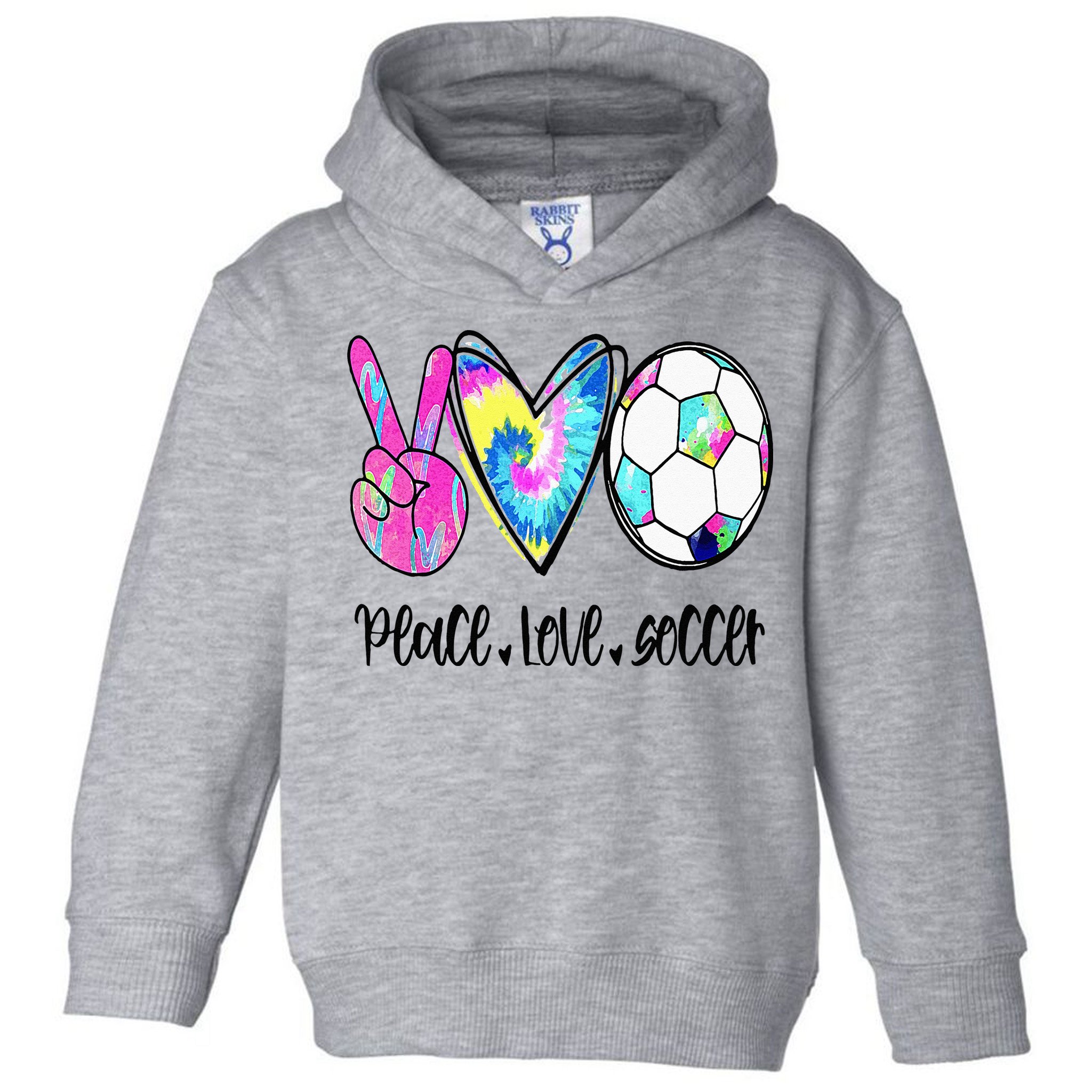 Peace Love Soccer Tie Dye Cute Soccer Lovers Toddler Hoodie