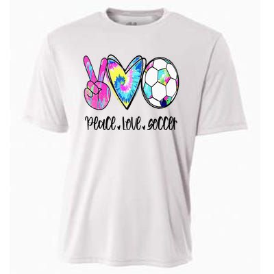 Peace Love Soccer Tie Dye Cute Soccer Lovers Cooling Performance Crew T-Shirt