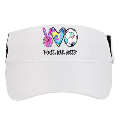 Peace Love Soccer Tie Dye Cute Soccer Lovers Adult Drive Performance Visor