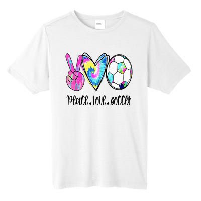 Peace Love Soccer Tie Dye Cute Soccer Lovers Tall Fusion ChromaSoft Performance T-Shirt