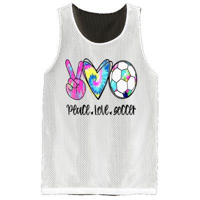 Peace Love Soccer Tie Dye Cute Soccer Lovers Mesh Reversible Basketball Jersey Tank