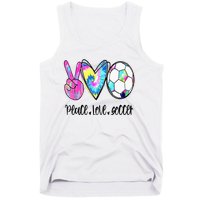 Peace Love Soccer Tie Dye Cute Soccer Lovers Tank Top