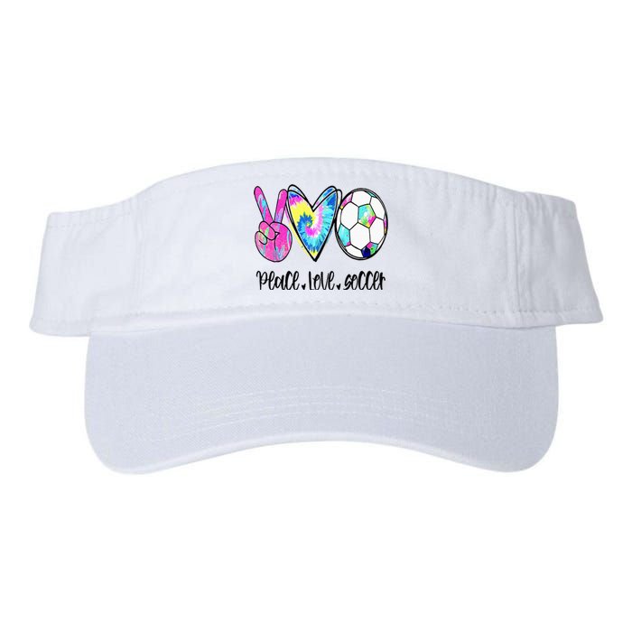 Peace Love Soccer Tie Dye Cute Soccer Lovers Valucap Bio-Washed Visor