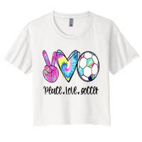 Peace Love Soccer Tie Dye Cute Soccer Lovers Women's Crop Top Tee