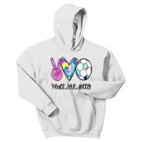 Peace Love Soccer Tie Dye Cute Soccer Lovers Kids Hoodie