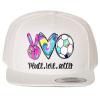 Peace Love Soccer Tie Dye Cute Soccer Lovers Wool Snapback Cap