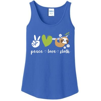 Peace Love Sloth Cool Gift Ladies Essential Tank