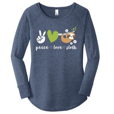 Peace Love Sloth Cool Gift Women's Perfect Tri Tunic Long Sleeve Shirt