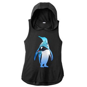 Penguin Lovers Silhouette Earth Day And Ocean Week Meaningful Gift Ladies PosiCharge Tri-Blend Wicking Draft Hoodie Tank