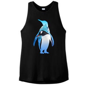 Penguin Lovers Silhouette Earth Day And Ocean Week Meaningful Gift Ladies PosiCharge Tri-Blend Wicking Tank