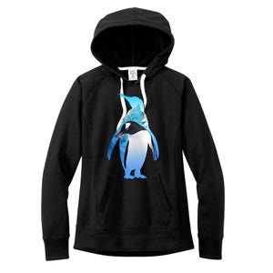 Penguin Lovers Silhouette Earth Day And Ocean Week Meaningful Gift Women's Fleece Hoodie