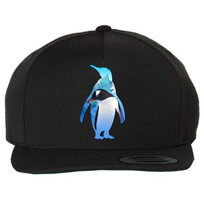 Penguin Lovers Silhouette Earth Day And Ocean Week Meaningful Gift Wool Snapback Cap