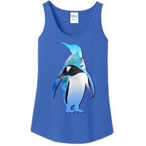 Penguin Lovers Silhouette Earth Day And Ocean Week Meaningful Gift Ladies Essential Tank