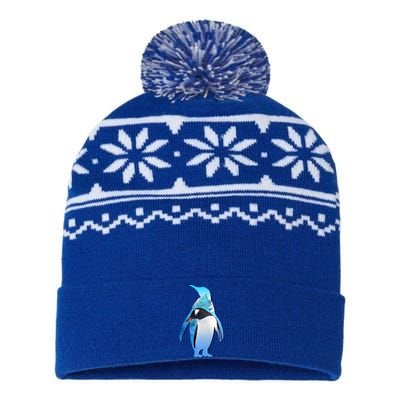 Penguin Lovers Silhouette Earth Day And Ocean Week Meaningful Gift USA-Made Snowflake Beanie