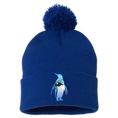 Penguin Lovers Silhouette Earth Day And Ocean Week Meaningful Gift Pom Pom 12in Knit Beanie