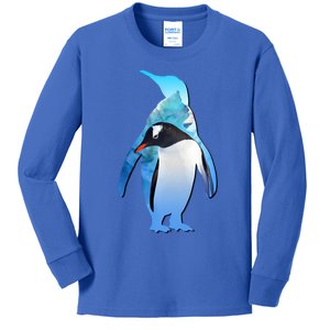 Penguin Lovers Silhouette Earth Day And Ocean Week Meaningful Gift Kids Long Sleeve Shirt