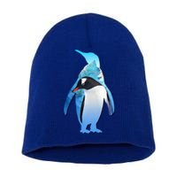 Penguin Lovers Silhouette Earth Day And Ocean Week Meaningful Gift Short Acrylic Beanie