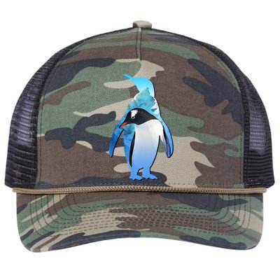 Penguin Lovers Silhouette Earth Day And Ocean Week Meaningful Gift Retro Rope Trucker Hat Cap