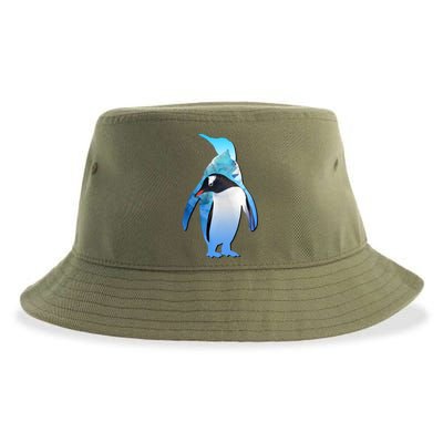 Penguin Lovers Silhouette Earth Day And Ocean Week Meaningful Gift Sustainable Bucket Hat