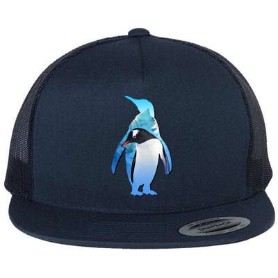 Penguin Lovers Silhouette Earth Day And Ocean Week Meaningful Gift Flat Bill Trucker Hat