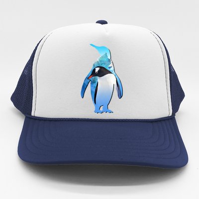 Penguin Lovers Silhouette Earth Day And Ocean Week Meaningful Gift Trucker Hat