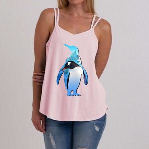 Penguin Lovers Silhouette Earth Day And Ocean Week Meaningful Gift Women's Strappy Tank