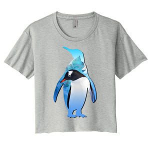 Penguin Lovers Silhouette Earth Day And Ocean Week Meaningful Gift Women's Crop Top Tee