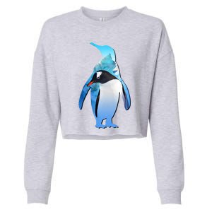 Penguin Lovers Silhouette Earth Day And Ocean Week Meaningful Gift Cropped Pullover Crew