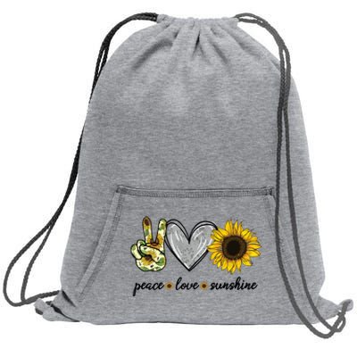 Peace Love Sunshine Sunflower Hippie Sweatshirt Cinch Pack Bag