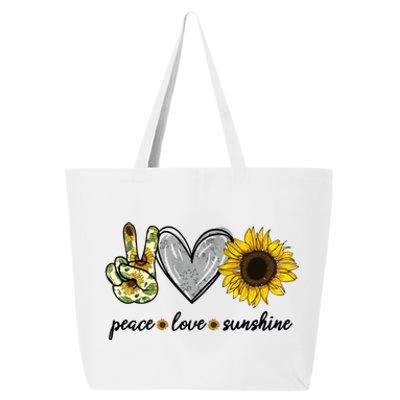 Peace Love Sunshine Sunflower Hippie 25L Jumbo Tote