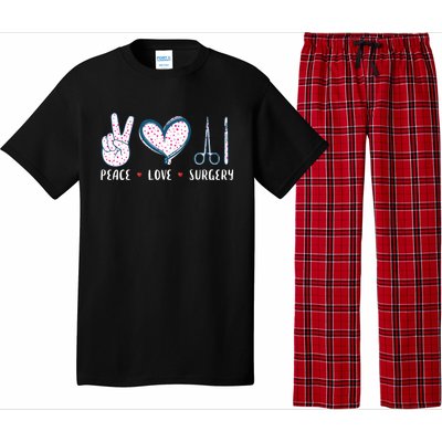 Peace Love Surgery Surgical Tech Surgeon Funny Gift Cool Gift Pajama Set