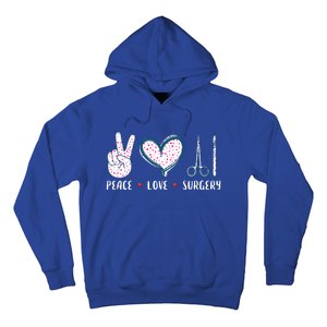 Peace Love Surgery Surgical Tech Surgeon Funny Gift Cool Gift Hoodie