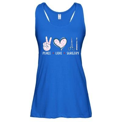 Peace Love Surgery Surgical Tech Surgeon Funny Gift Cool Gift Ladies Essential Flowy Tank