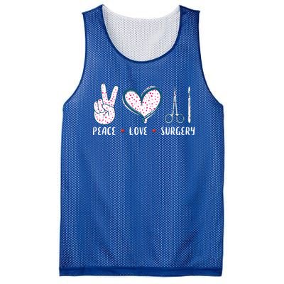 Peace Love Surgery Surgical Tech Surgeon Funny Gift Cool Gift Mesh Reversible Basketball Jersey Tank