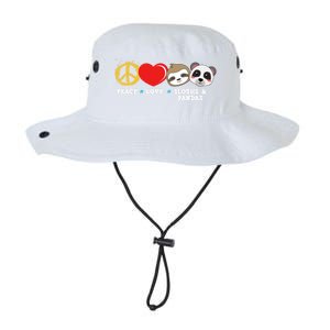 Peace Love Sloths And Pandas Gift Legacy Cool Fit Booney Bucket Hat