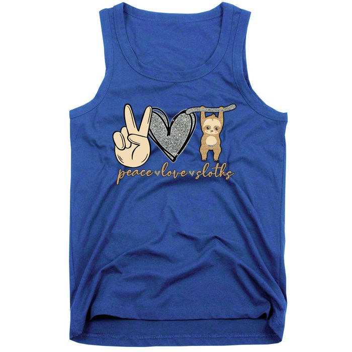 Peace Love Sloths Cute And Funny Graphic Design Gift Tank Top