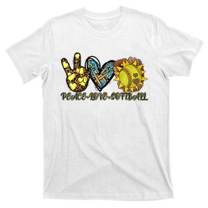 Peace Love Softball Cool Design T-Shirt