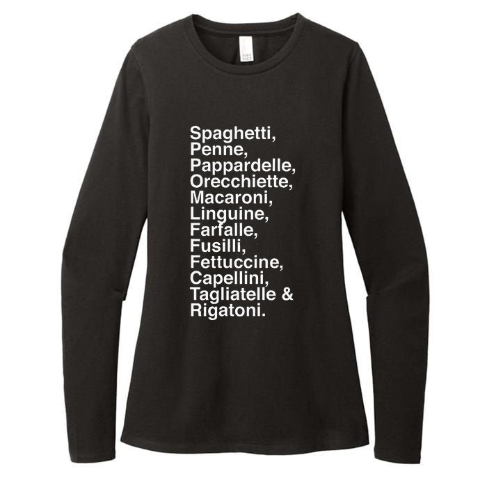 Pasta LoverS Spaghetti Penne Macaronifun Foodie Womens CVC Long Sleeve Shirt