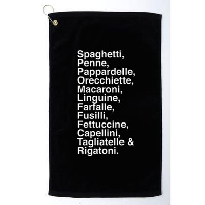 Pasta LoverS Spaghetti Penne Macaronifun Foodie Platinum Collection Golf Towel