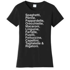 Pasta LoverS Spaghetti Penne Macaronifun Foodie Women's T-Shirt