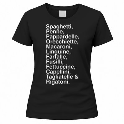 Pasta LoverS Spaghetti Penne Macaronifun Foodie Women's T-Shirt