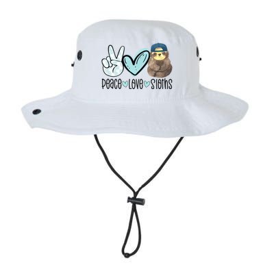 Peace Love Sloths Cute Sloth With Baseball Cap Boy Sloth Great Gift Legacy Cool Fit Booney Bucket Hat