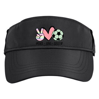 Peace Love Soccer Cute Pastel N Great Gift Adult Drive Performance Visor