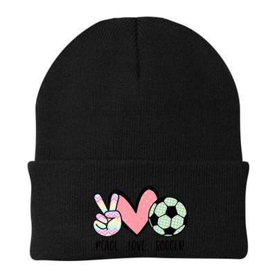 Peace Love Soccer Cute Pastel N Great Gift Beanie