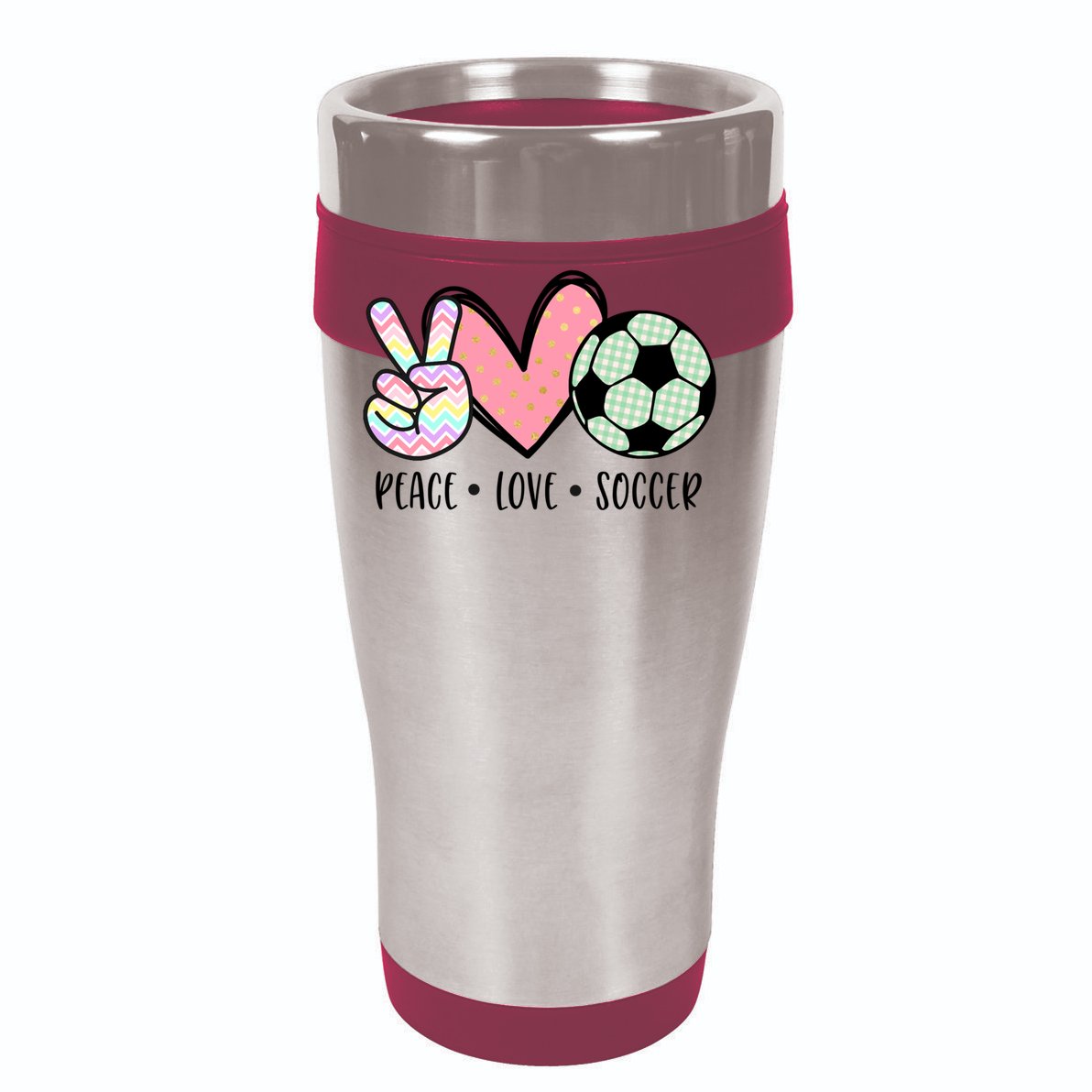 Peace Love Soccer Cute Pastel N Great Gift Cropped Pullover Crew