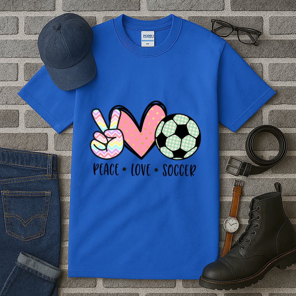 Peace Love Soccer Cute Pastel N Great Gift Tall T-Shirt
