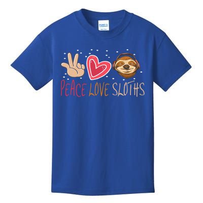 Peace Love Sloths Funny Sloth For Cute Sloths Gift Kids T-Shirt