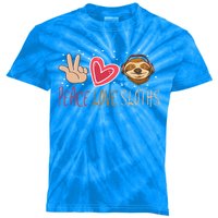 Peace Love Sloths Funny Sloth For Cute Sloths Gift Kids Tie-Dye T-Shirt