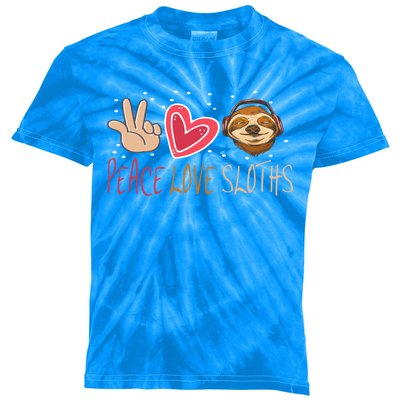 Peace Love Sloths Funny Sloth For Cute Sloths Gift Kids Tie-Dye T-Shirt