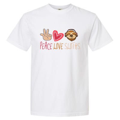 Peace Love Sloths Funny Sloth For Cute Sloths Gift Garment-Dyed Heavyweight T-Shirt